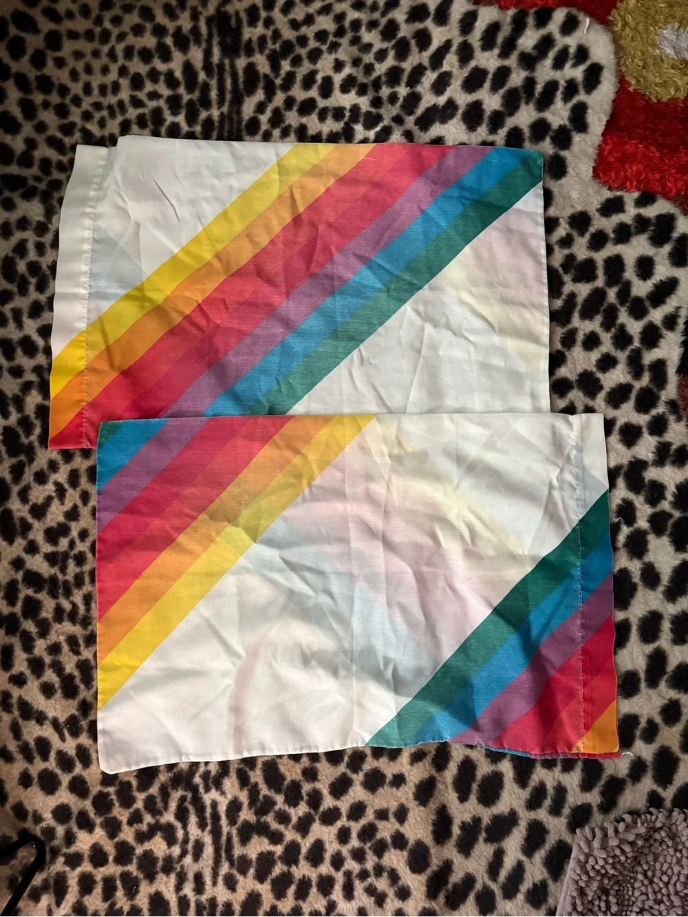 Vintage rainbow pillowcases